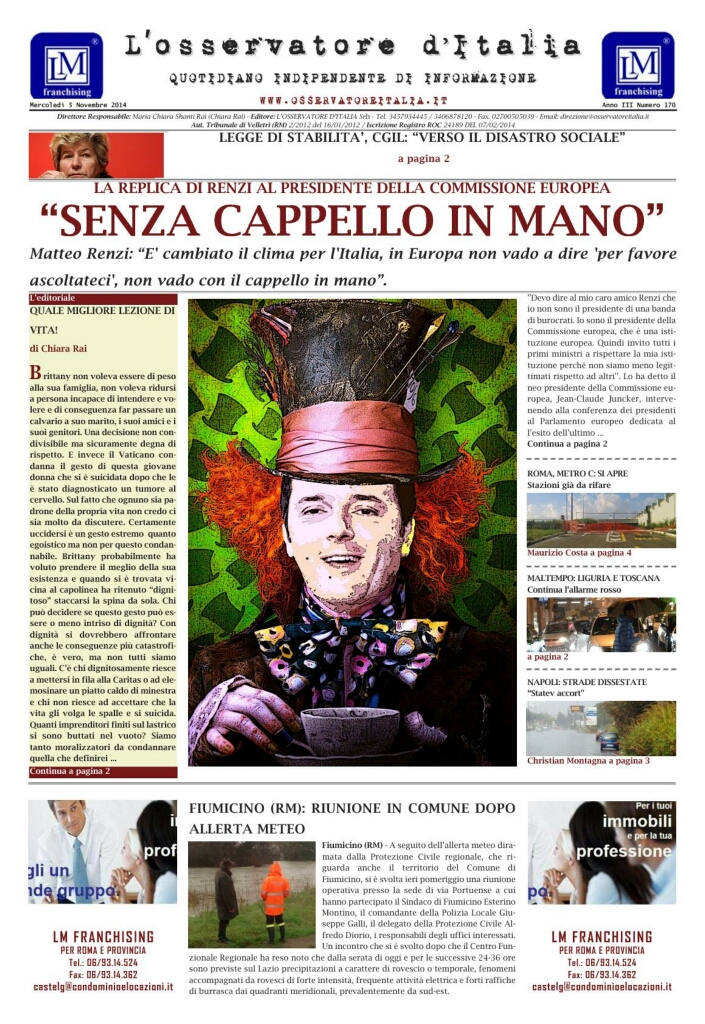 L'osservatore d'Italia edizione del 5 Novembre 2014